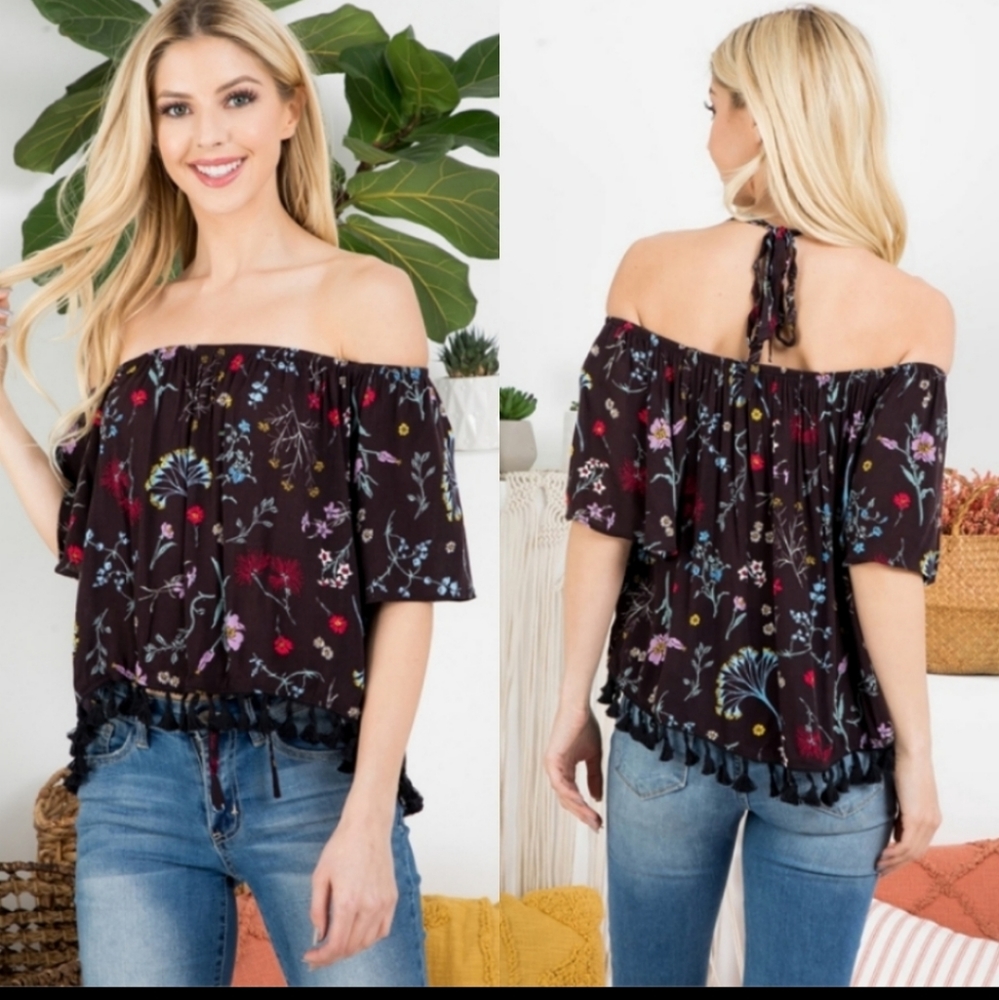 H.P :: OFF SHOULDER FLORAL PRINT TOP